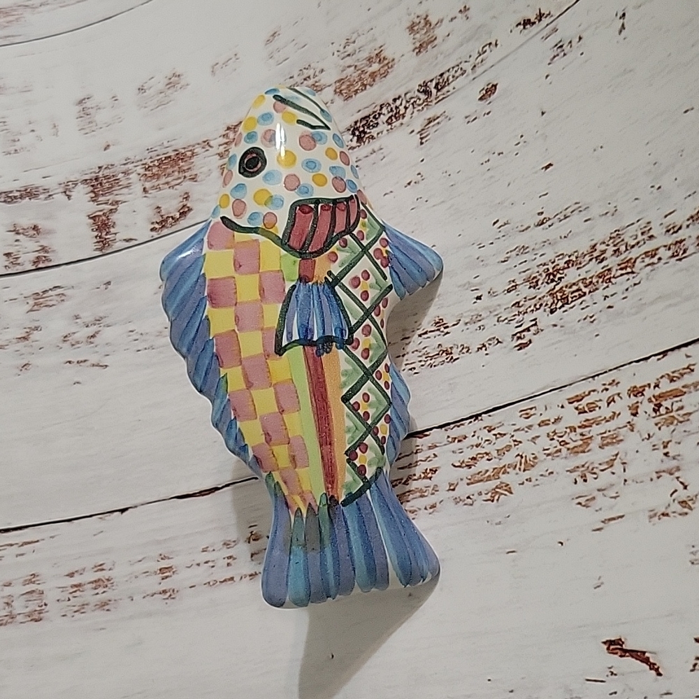 Mackenzie Childs Fish Drawer Pull Cabinet Knob Right Facing